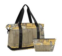 At Table A Rabbit Steals Honey Overnight Travel Duffle Bag Weekender Duffle Bag With Adjustable Strap For Gym Waterproof, At Table Steals A Rabbit Honey, 1 Size, At the table, a rabbit steals honey, 1