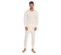 At The Buzzer Men's Thermal Underwear Set Small Ecru