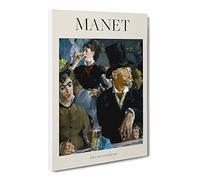 At The Cafe By Edouard Manet Canvas Print | Gallery Wrapped 30mm Frame Wall Art | 30x20 inches | Ready to Hang | Classic Picture | Living Room Bedroom Lounge Office