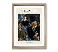 At The Cafe By Edouard Manet Exhibition Museum Painting Framed Print | A4 Oak Framed Wall Art | Ready to Hang | Modern Food Picture | Living Room Bedroom Lounge Office