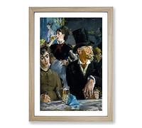 At The Cafe by Edouard Manet Framed Print | A2 Oak Framed Wall Art | Ready to Hang | Modern Food Picture | Living Room Bedroom Lounge Office