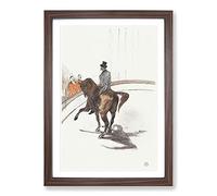 At The Circus by Henri De Toulouse-Lautrec Framed Print | A2 Walnut Framed Wall Art | Ready to Hang | Modern Nature Picture | Living Room Bedroom Lounge Office