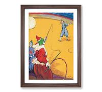 At The Circus by Louis Anquetin Framed Print | A2 Walnut Framed Wall Art | Ready to Hang | Modern Nature Picture | Living Room Bedroom Lounge Office
