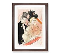 At The Concert by Henri De Toulouse-Lautrec Framed Print | A2 Walnut Framed Wall Art | Ready to Hang | Modern Nature Picture | Living Room Bedroom Lounge Office
