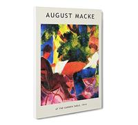 At The Garden Table By August Macke Canvas Print | Gallery Wrapped 30mm Frame Wall Art | 30x20 inches | Ready to Hang | Classic Floral Picture | Living Room Bedroom Lounge Office