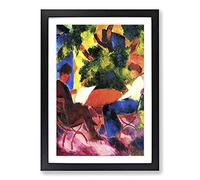 At The Garden Table by August Macke Framed Print | A2 Black Framed Wall Art | Ready to Hang | Modern Floral Picture | Living Room Bedroom Lounge Office