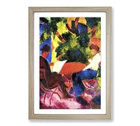 At The Garden Table by August Macke Framed Print | A2 Oak Framed Wall Art | Ready to Hang | Modern Floral Picture | Living Room Bedroom Lounge Office