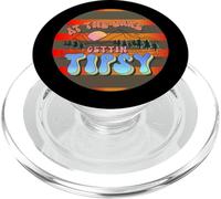 At The Lake Gettin' Tipsy Retro 70s Mountain Sunset Camping PopSockets PopGrip for MagSafe