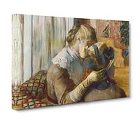 At The Milliners By Edgar Degas Canvas Print | Gallery Wrapped 30mm Frame Wall Art | 24x16 inches | Ready to Hang | Impressionist Picture | Living Room Bedroom Lounge Office