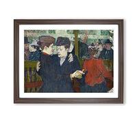 At The Moulin Rouge By Charles Conder Classic Painting Framed Print | A3 Walnut Framed Wall Art | Ready to Hang | Classic Historical Picture | Living Room Bedroom Lounge Office