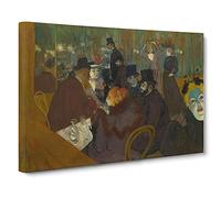 At The Moulin Rouge By Henri De Toulouse-Lautrec Canvas Print | Gallery Wrapped 30mm Frame Wall Art | 30x20 inches | Ready to Hang | Impressionist Picture | Living Room Bedroom Lounge Office