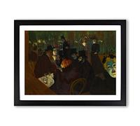 At The Moulin Rouge By Henri De Toulouse Lautrec Classic Painting Framed Print | A3 Black Framed Wall Art | Ready to Hang | Classic Historical Picture | Living Room Bedroom Lounge Office