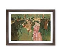 At The Moulin Rouge Dance by Henri De Toulouse-Lautrec Framed Print | A2 Walnut Framed Wall Art | Ready to Hang | Modern Nature Picture | Living Room Bedroom Lounge Office