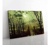 At The Park Gate by John Atkinson Grimshaw Canvas Wall Art Print 30x20 Inch | Ready to Hang, Gallery Wrapped, Fade-Resistant Inks, Securely Packaged, UK Made