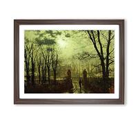 At The Park Gate By John Atkinson Grimshaw Classic Painting Framed Print | A2 Walnut Framed Wall Art | Ready to Hang | Classic Historical Picture | Living Room Bedroom Lounge Office