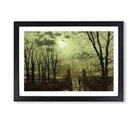 At The Park Gate by John Atkinson Grimshaw Framed Print | A2 Black Framed Wall Art | Ready to Hang | Modern Nature Picture | Living Room Bedroom Lounge Office