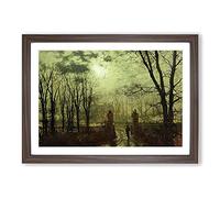 At The Park Gate by John Atkinson Grimshaw Framed Print | A2 Walnut Framed Wall Art | Ready to Hang | Modern Nature Picture | Living Room Bedroom Lounge Office