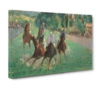 At The Races By Edouard Manet Canvas Print | Gallery Wrapped 30mm Frame Wall Art | 30x20 inches | Ready to Hang | Classic Picture | Living Room Bedroom Lounge Office