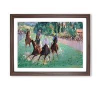At The Races By Edouard Manet Classic Painting Framed Print | A3 Walnut Framed Wall Art | Ready to Hang | Classic Historical Picture | Living Room Bedroom Lounge Office