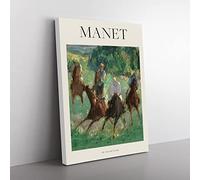 At The Races By Edouard Manet Exhibition Museum Painting Canvas Wall Art Print Ready to Hang, Framed Picture for Living Room Bedroom Home Office Décor, 76x50 cm (30x20 Inch)