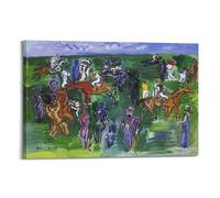 At The Races by Raoul Dufy Painting Art Poster Wall Art Canvas Living Room Bedroom Decor Artworks 08x12inch(20x30cm)