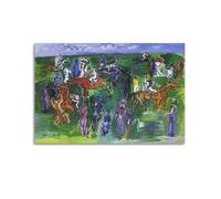 At The Races by Raoul Dufy Painting Art Poster Wall Art Canvas Living Room Bedroom Decor Artworks 16x24inch(40x60cm)