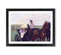 At The Races In The Countryside By Edgar Degas Classic Painting Framed Print | A2 Black Framed Wall Art | Ready to Hang | Classic Historical Picture | Living Room Bedroom Lounge Office