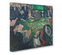 At The Roulette Table by Edvard Munch Canvas Print | Gallery Wrapped 30mm Frame Wall Art | 14x14 inches | Ready to Hang | Modern Picture | Living Room Bedroom Lounge Office