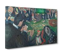 At The Roulette Table By Edvard Munch Canvas Print | Gallery Wrapped 30mm Frame Wall Art | 30x20 inches | Ready to Hang | Classic Picture | Living Room Bedroom Lounge Office