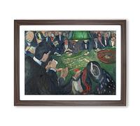 At The Roulette Table By Edvard Munch Classic Painting Framed Print | A2 Walnut Framed Wall Art | Ready to Hang | Classic Historical Picture | Living Room Bedroom Lounge Office