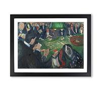 At The Roulette Table By Edvard Munch Classic Painting Framed Print | A3 Black Framed Wall Art | Ready to Hang | Classic Historical Picture | Living Room Bedroom Lounge Office