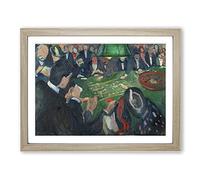 At The Roulette Table By Edvard Munch Classic Painting Framed Print | A4 Oak Framed Wall Art | Ready to Hang | Classic Historical Picture | Living Room Bedroom Lounge Office