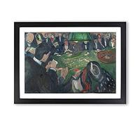 At The Roulette Table by Edvard Munch Framed Print | A2 Black Framed Wall Art | Ready to Hang | Modern Nature Picture | Living Room Bedroom Lounge Office