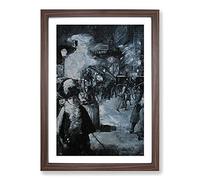 At The Train Station by Lesser URY Framed Print | A2 Walnut Framed Wall Art | Ready to Hang | Modern Vehicle Picture | Living Room Bedroom Lounge Office