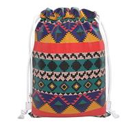At This Moment Colourful Gym Bag - Festival Bag, Gym Bag Cotton with Drawstring - Women's Colourful Gym Bag Women's Gym Bag Backpack Women's Gym Bag with Inner Pocket, Yellow, Green, Red