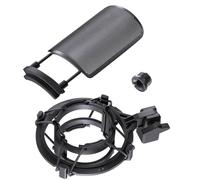 AT2020 Microphone Shock Mount with Metal Pop Filter, Custom Built | Metal Pop Filter & Anti-Vibration Suspension, Holder Clip, Compatible with Audio-Technica AT2020USB+/2035/2050/3035/3060