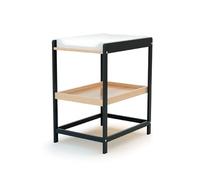 AT4-1-Shelf Wooden Changing Table Lima Graphite Gray and Varnished Beech