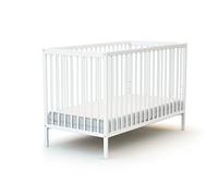 AT4 - Baby Cot 60 x 120 cm Essentiel White | 124 x 64.5 x 82 cm | Solid Wood | from Birth | Sleeping Comfort | Slatted Bed | Cot | Adjustable Bed Base 3 Heights