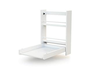 AT4 - Eazy wall-Mounted Changing Table White | Open Dimensions (L x W x H): 56 x 77.5 x 78 cm | Dimensions Folded (L x W x H): 56 x 18 x 78 cm | 2 Storage Shelves | Easy to use