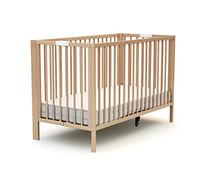 AT4 - Folding Baby Bed 60x120 FOLDO| 124 x 64 x 82 cm | Foldable Bed | 2-Level Adjustable Bed Base Integrated into the Bed (Beige, Cot)