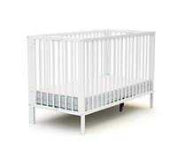 AT4 - Folding Baby Bed 60x120 FOLDO| 124 x 64 x 82 cm | Foldable Bed | 2-Level Adjustable Bed Base Integrated into the Bed (White, Cot)
