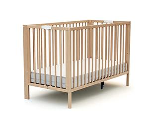 AT4 - Folding baby cot 60x120 FOLDO| 124 x 64 x 82 cm | Foldable | 2-level adjustable bed base integrated into the bed (Beige, Cot)