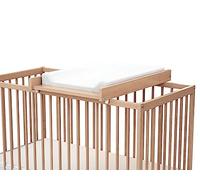 AT4 - Large Changing Table Mona Varnished Beech for Mona Wooden Baby Bed for 60 x 120 and 70x140 cm