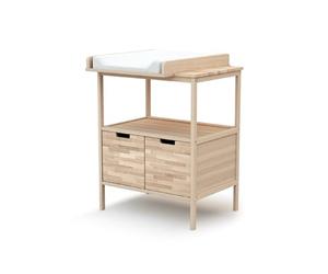 AT4 - Natur Changing Unit Raw Beech | 68 x 66 x 90 cm | Removable Changing Table Included