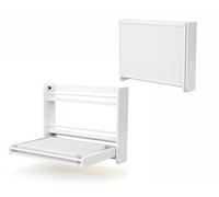 AT4 - SORA wall-Mounted Folding Wooden Changing Table White | 83 x 19 x 66 cm | for Changing mat 75 x 55 cm NOT Included | One-Handed use