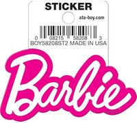Ata-Boy Barbie Logo White Pink Outline Die Cut 3" Vinyl Sticker