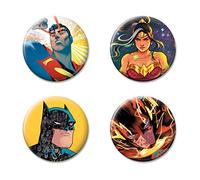 Ata-Boy DC Comics Originals Justice League Characters Set of 4 1.25" Collectible Buttons, Characters Assortment #6, One size
