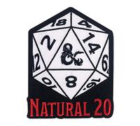 Ata-Boy Dungeons and Dragons Natural 20 3" Full Color Embroidery Iron-On Patch Gift and Merchandise