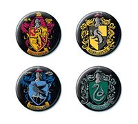 Ata-Boy Harry Potter Crests Set of 4 Collectible 1.25" Buttons, One Size, Metal, Not a Gemstone