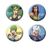 Ata-Boy Jojo's Bizarre Adventure 4 Button Set - Stone Ocean, Officially Licensed Collectible Buttons, Multicolour, Stainless Steel, 1.25 inches, Unisex, USA